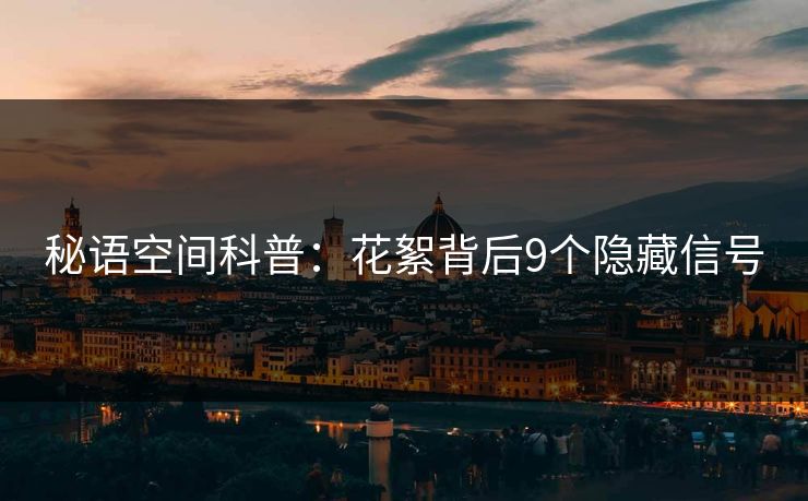 秘语空间科普:花絮背后9个隐藏信号 秘语空间科普:花絮背后9个隐藏信号