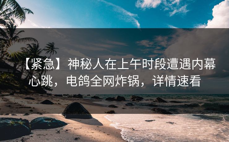 【紧急】神秘人在上午时段遭遇内幕 心跳,电鸽全网炸锅,详情速看 【紧急】神秘人在上午时段遭遇内幕 心跳,电鸽全网炸锅,详情速看